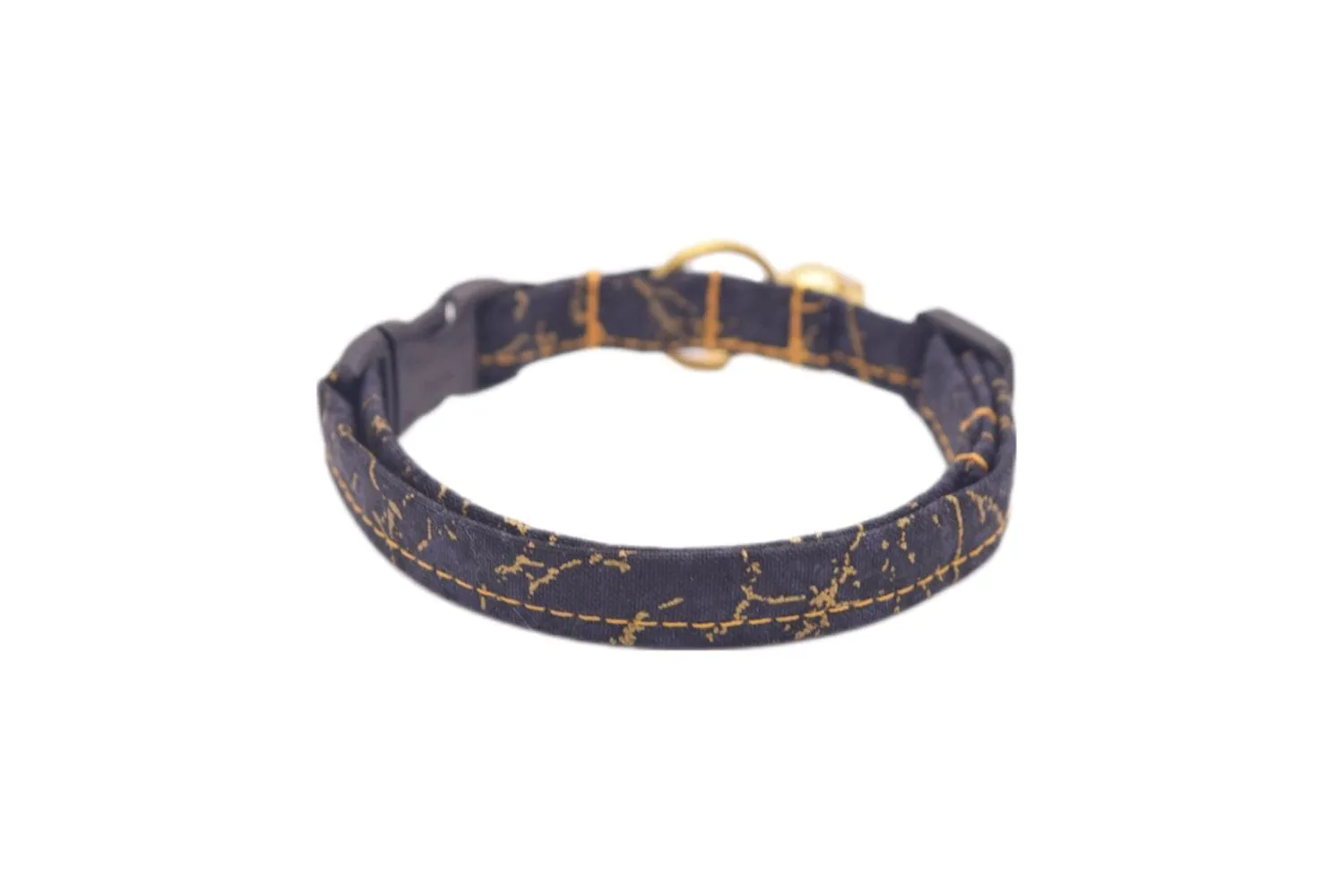 Black & Gold Marble Cat Collar