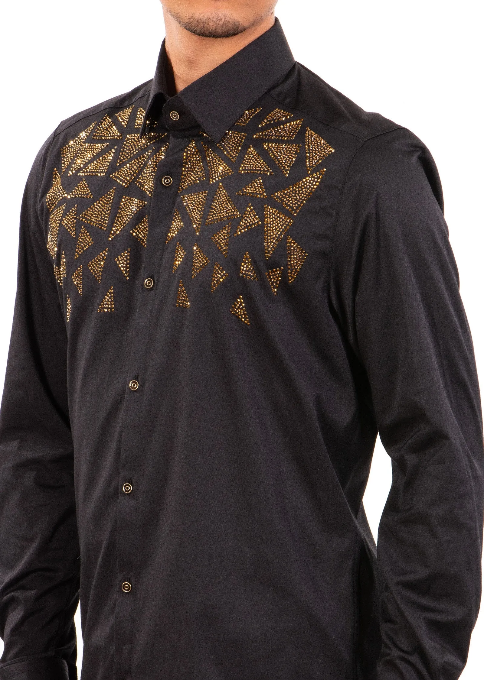 Black Gold "Broken Heart" Rhinestone Shirt