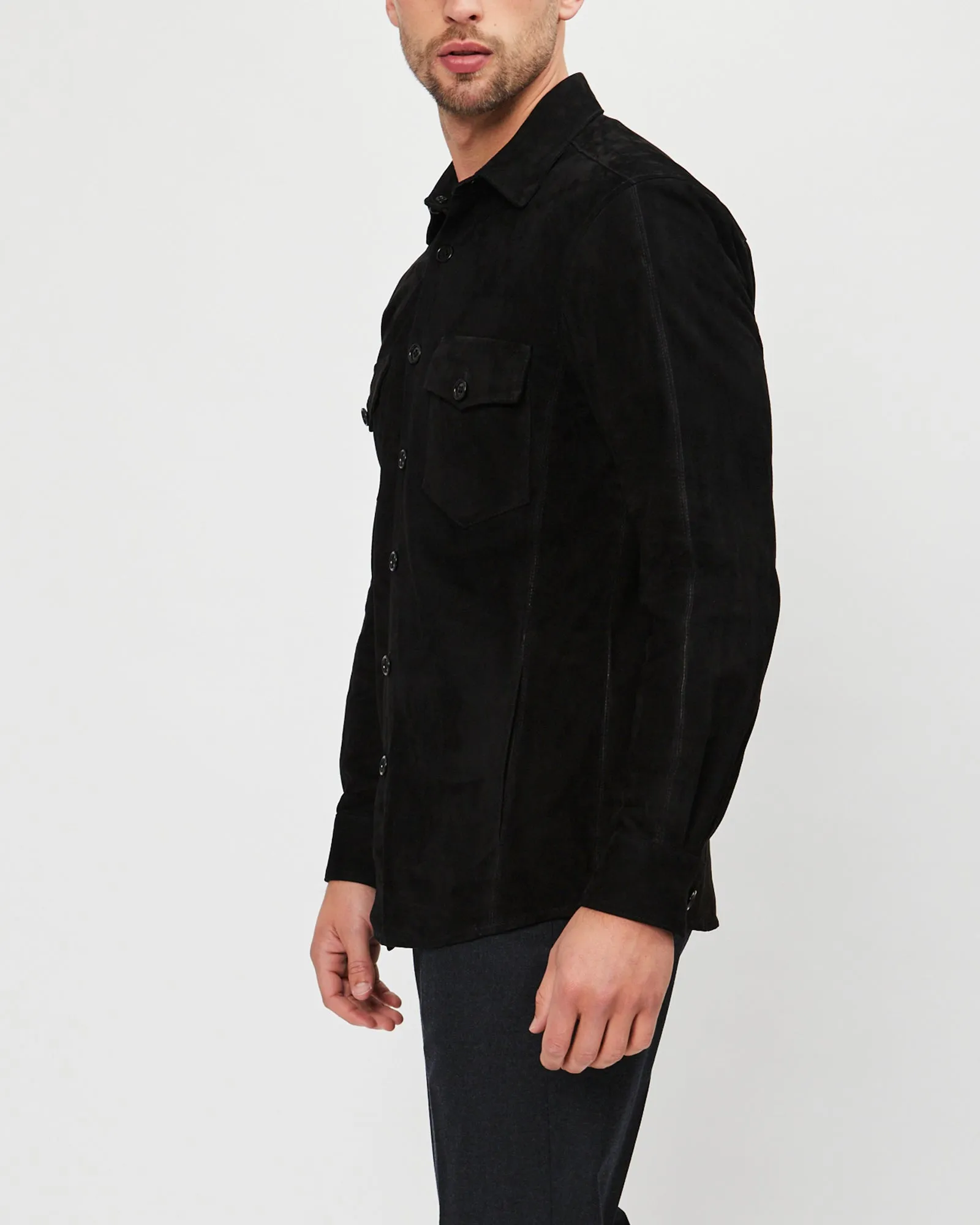 Black Suede Overshirt