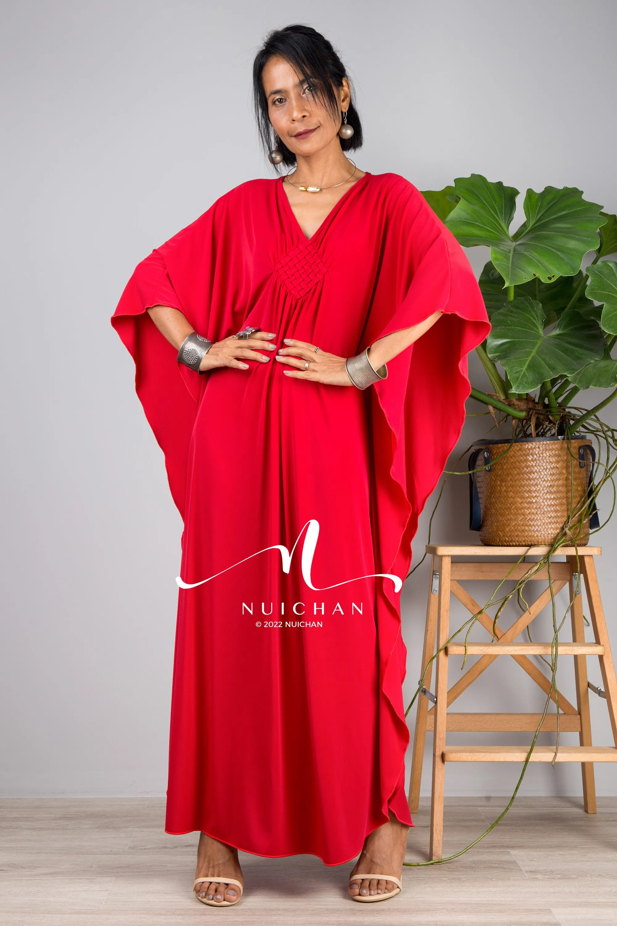 Bright red kaftan