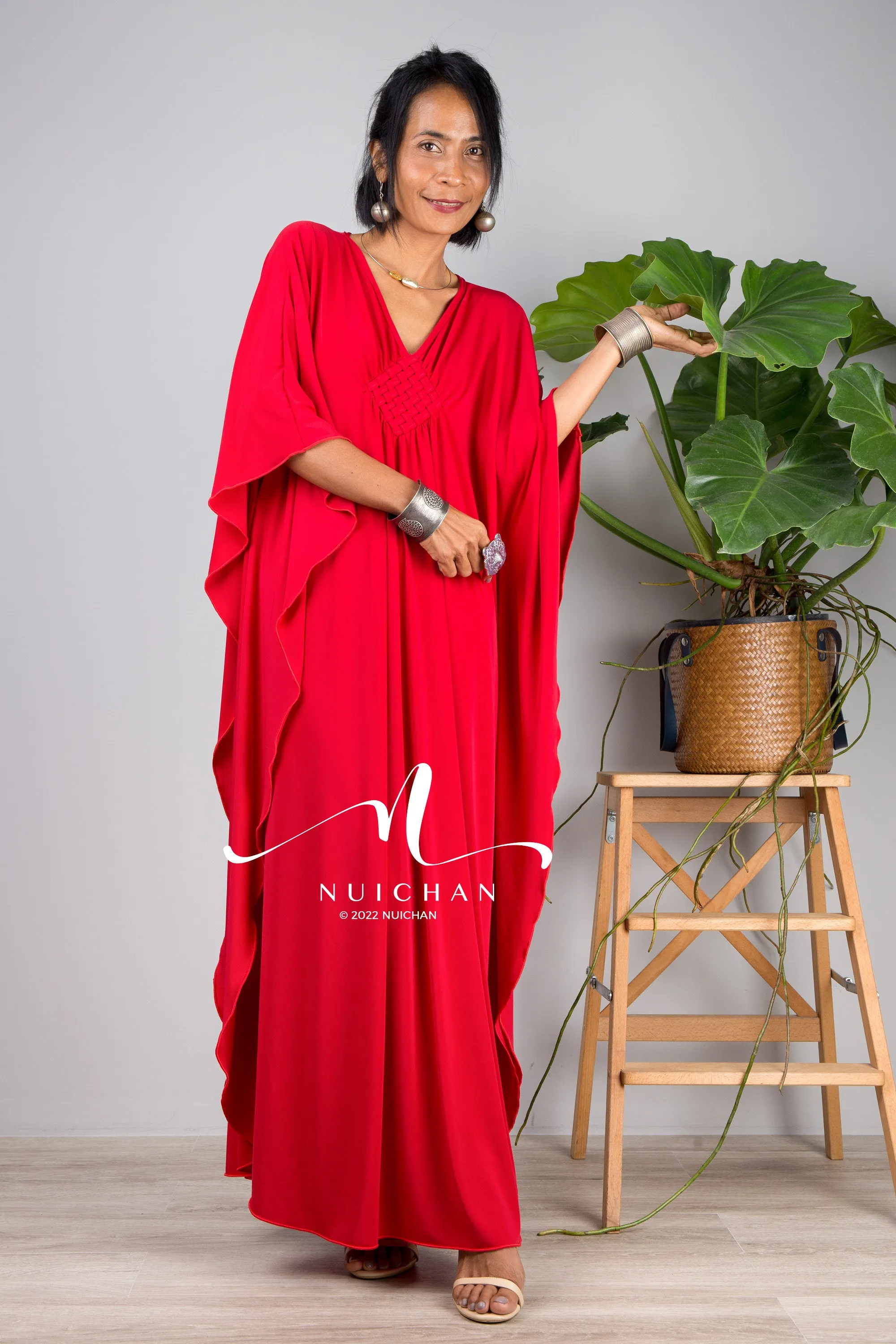 Bright red kaftan