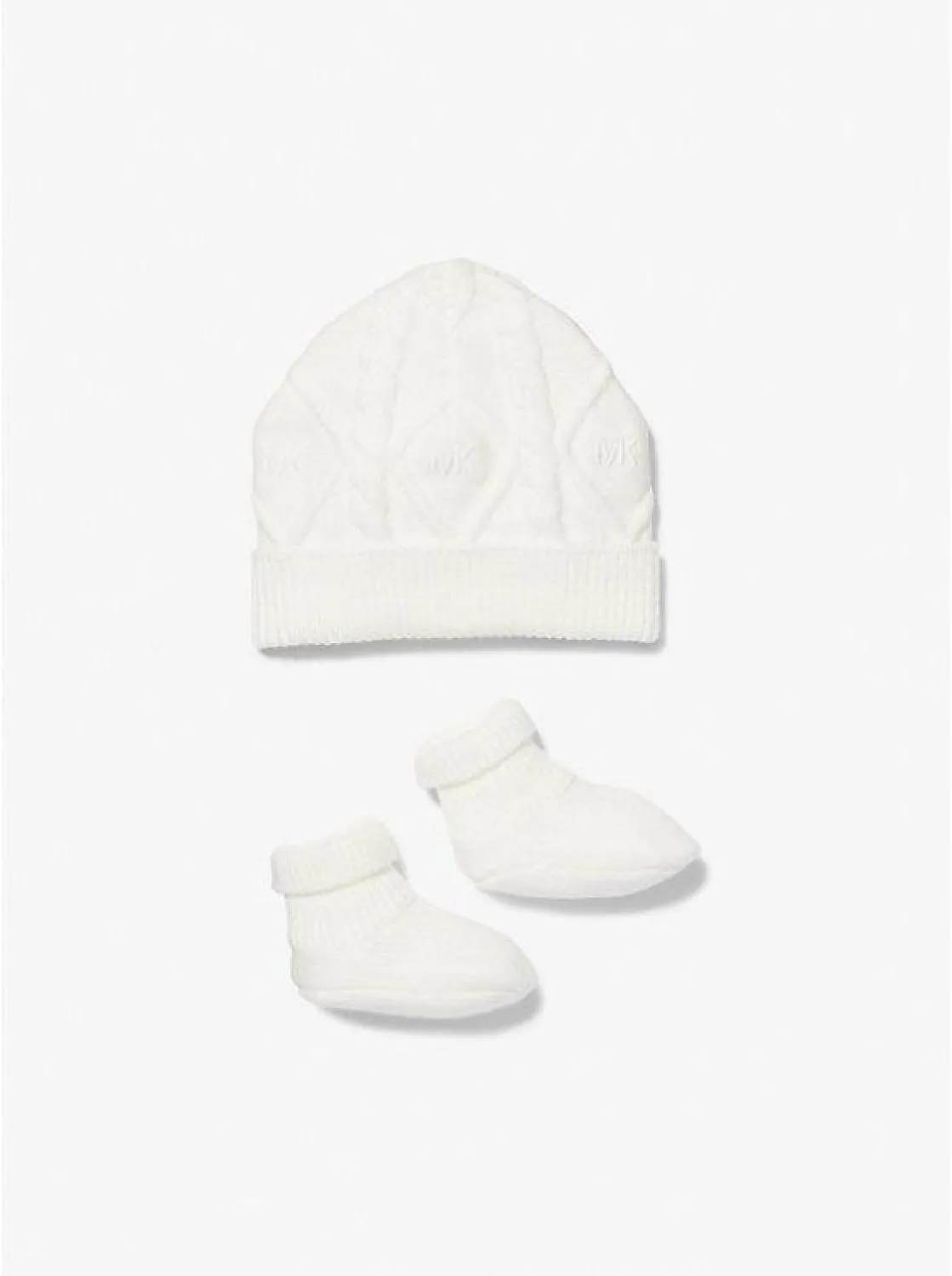 Cable Knit Hat and Booties Baby Gift Set