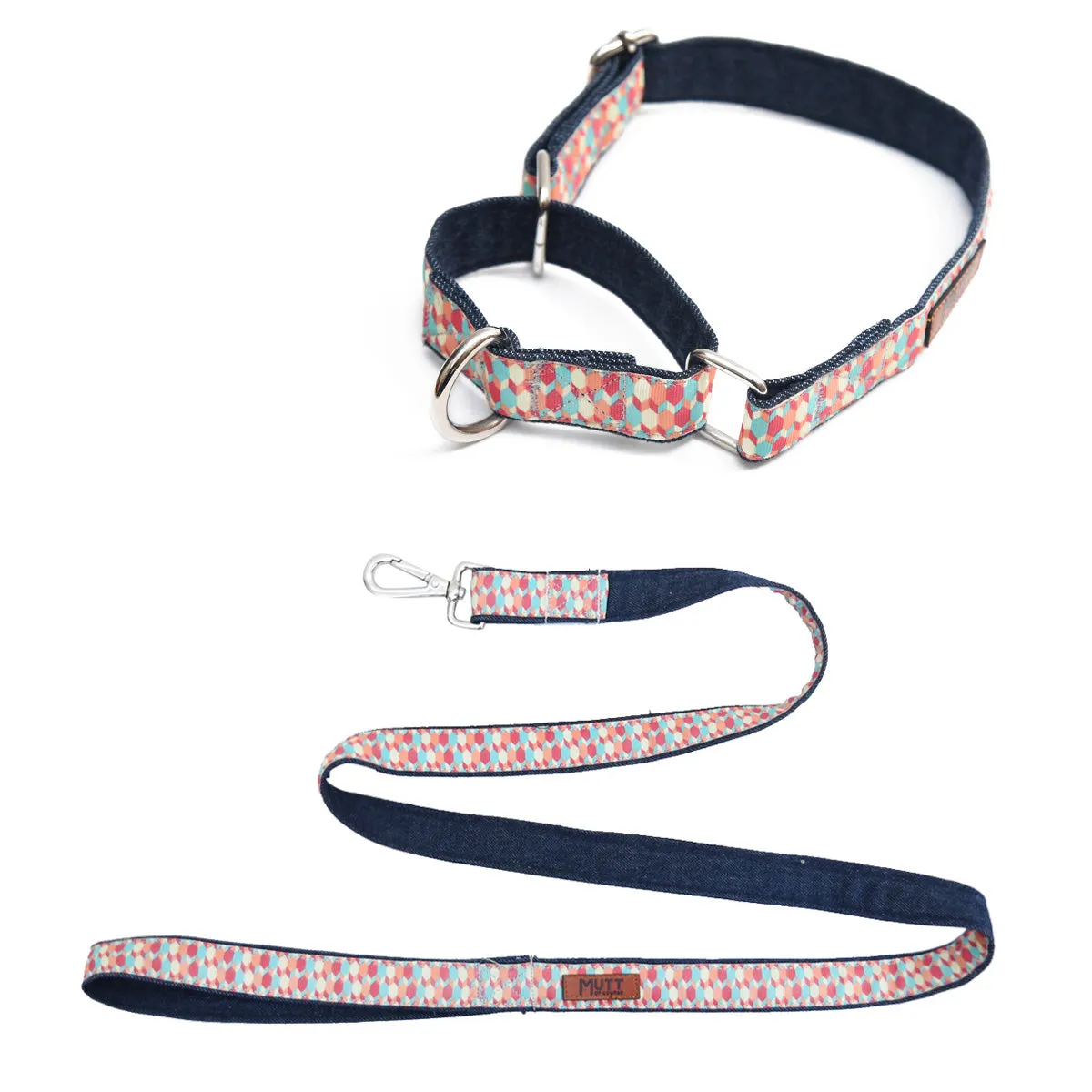 Candy Barr Martingale Denim Collar   Leash Set