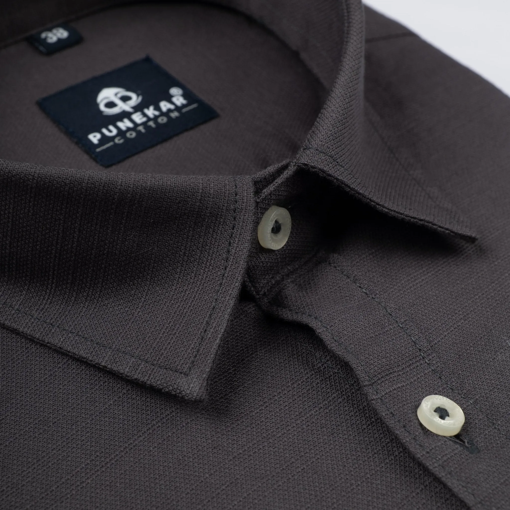 Carbon Color Cotton Linen Shirt For Men