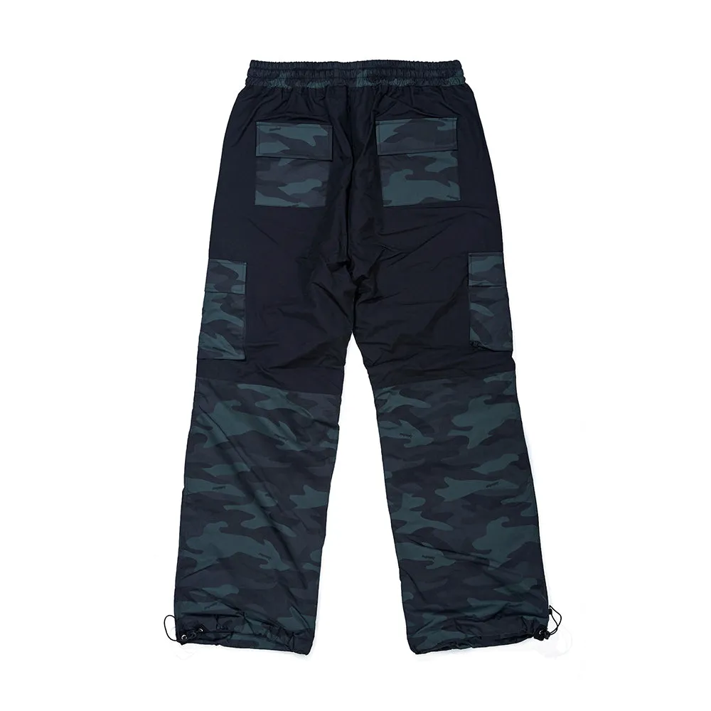 CARGO POCKET BOX TRACK PANTS GREEN CAMO