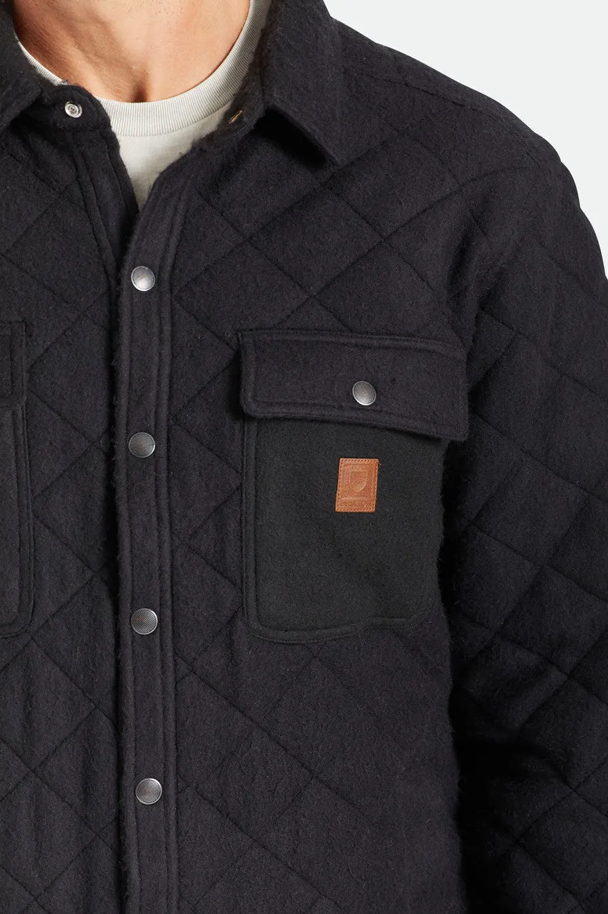 Cass Quilted Fleece Jacket - Black