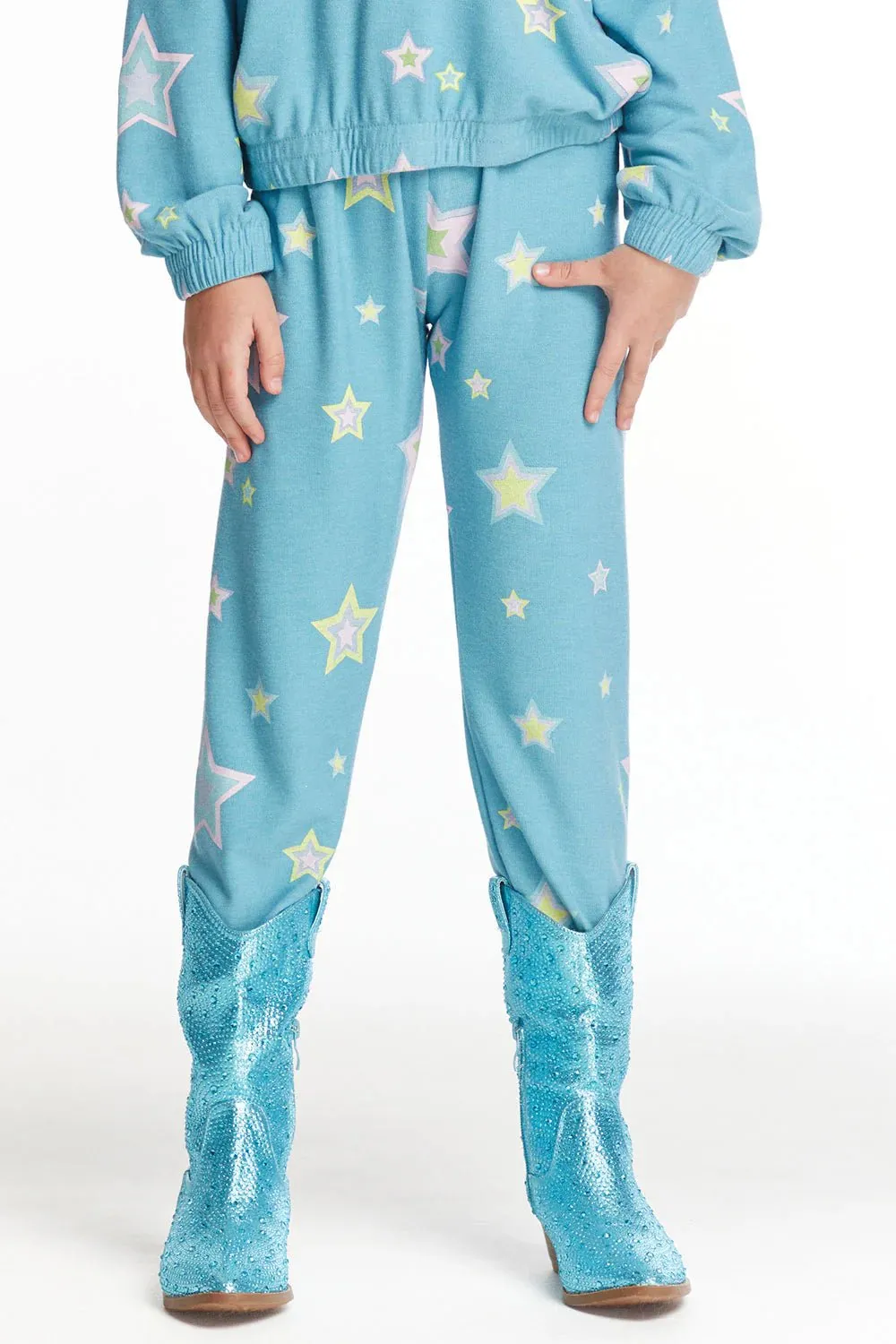 Chaser Kids Star Child Cozy Knit Sweatpants in Wind