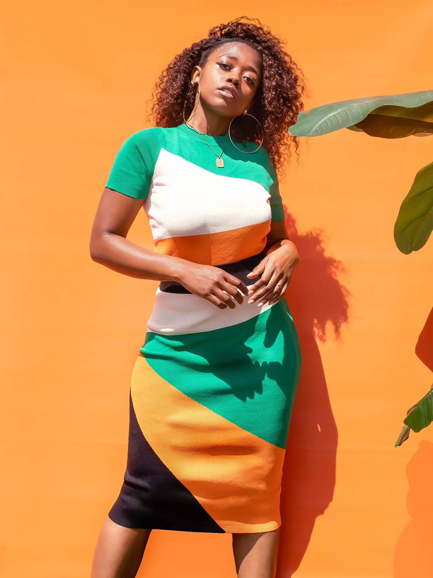 Colorblock Sweater Pencil Skirt - The NY&C Legacy Collection