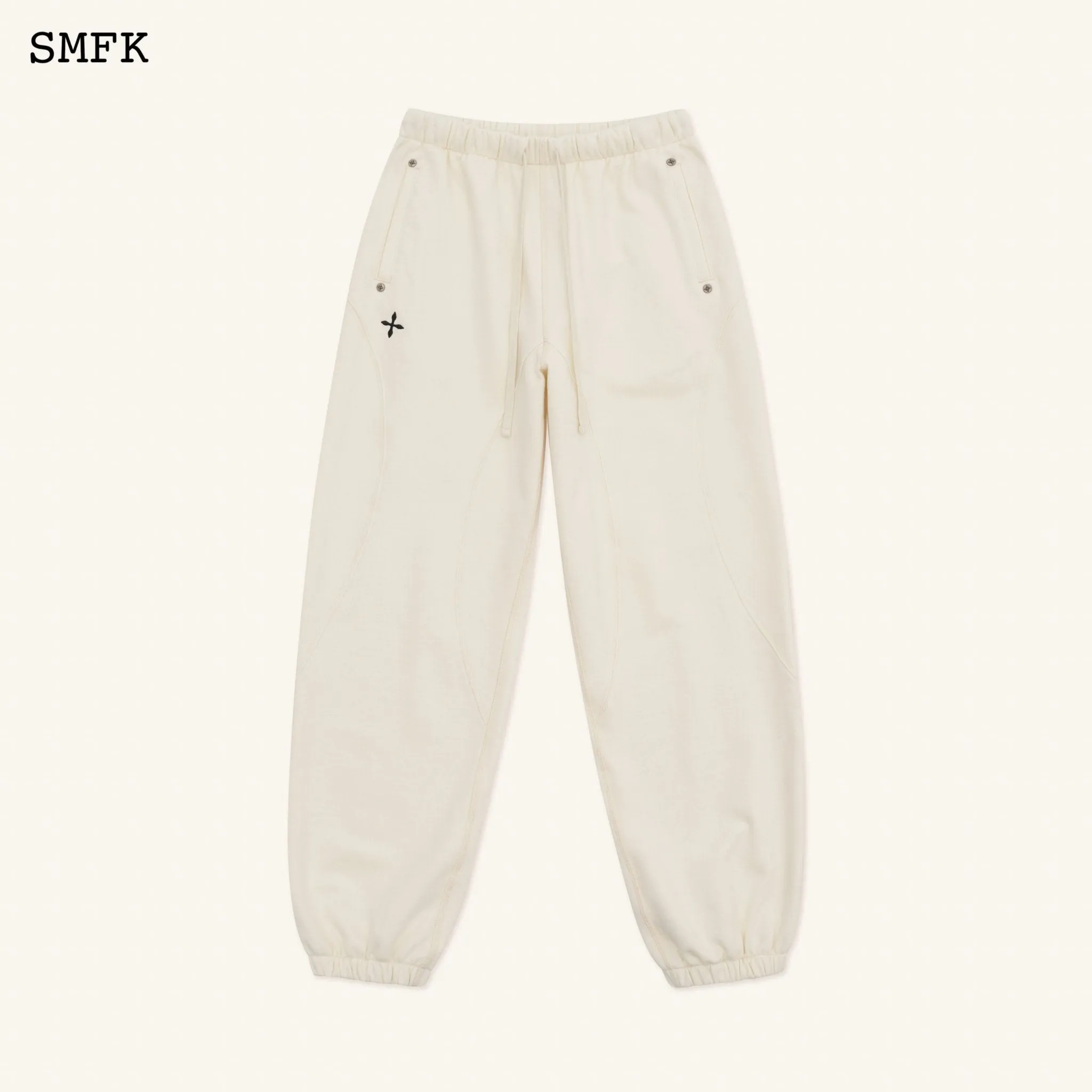 Compass Rush Jogging Sweatpants In White