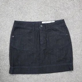 Converse Womens Straight & Pencil Skirt Denim Flat Front Pockets Black Size 28