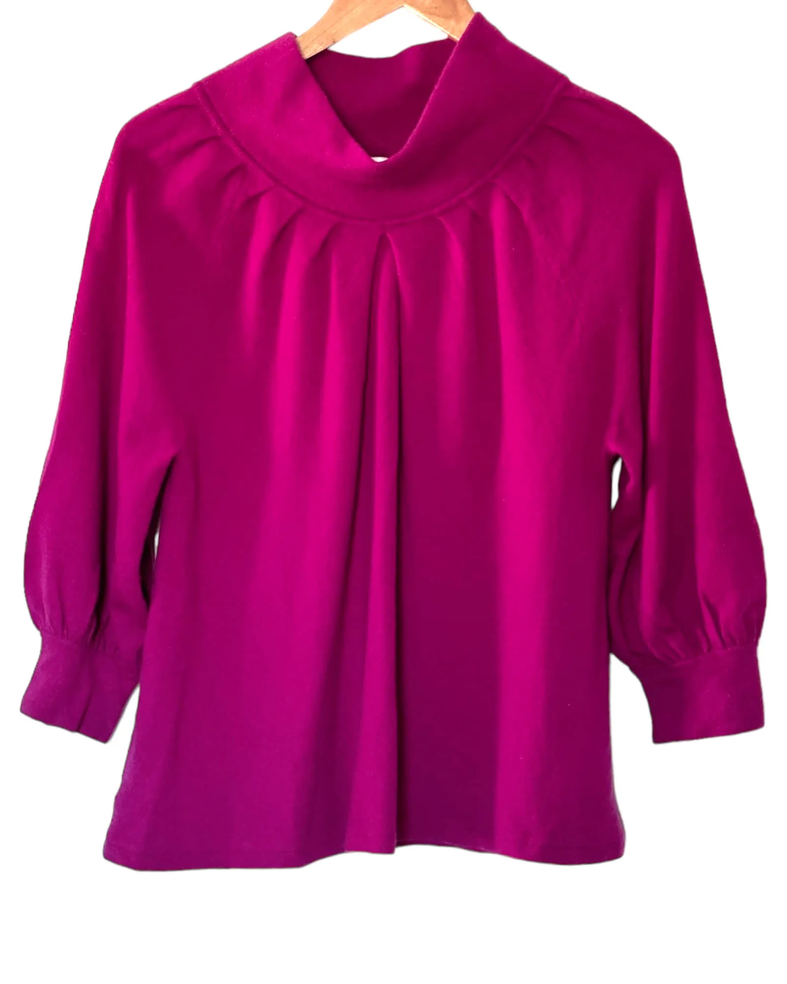 Cool Winter Ruby Cashmere Pleated Sweater