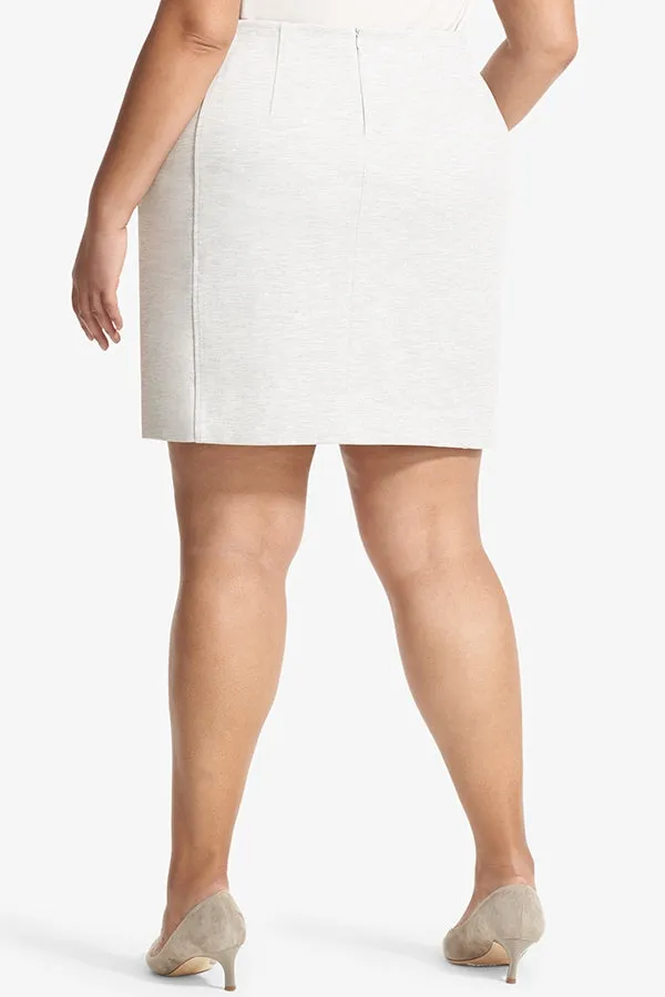 Crosby Skirt - Twill Ponte :: Light Heather Gray