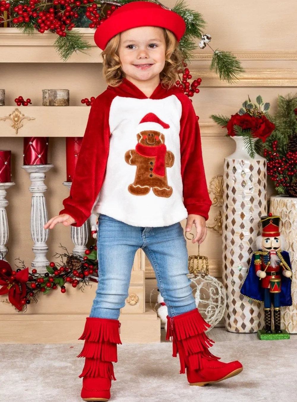 Cutest Gingerbread Fleece Raglan Holiday Hoodie