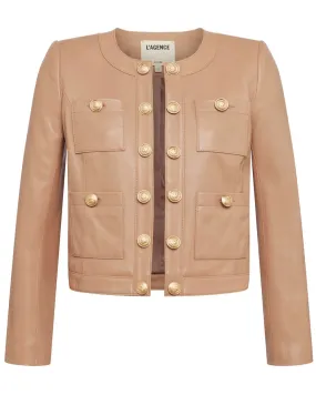 Dark Cappuccino Leather Jayde Jacket