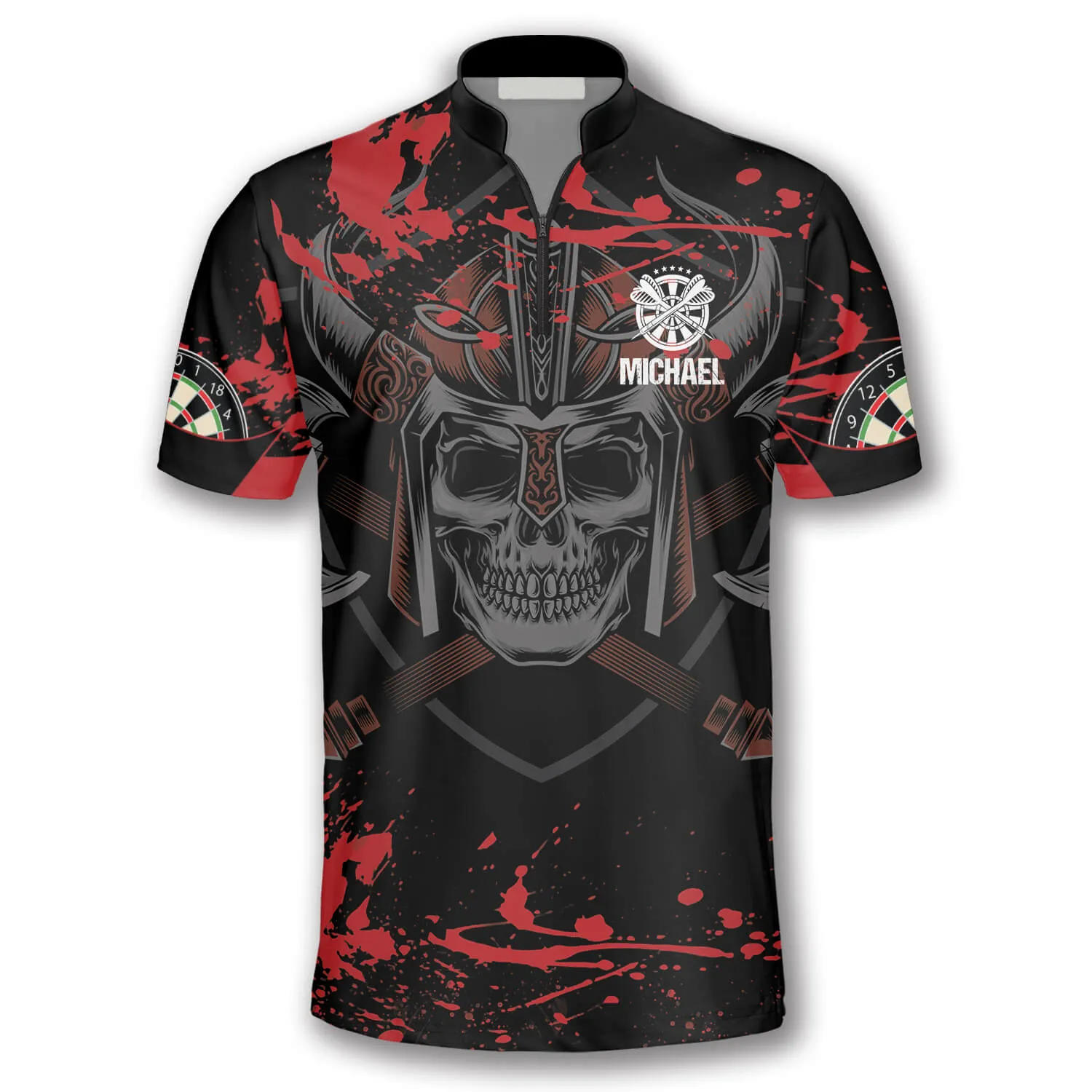 Dart Warrior Red Black Custom Darts Jerseys for Men, Uniform Shirt for Dart Team, Dart Player