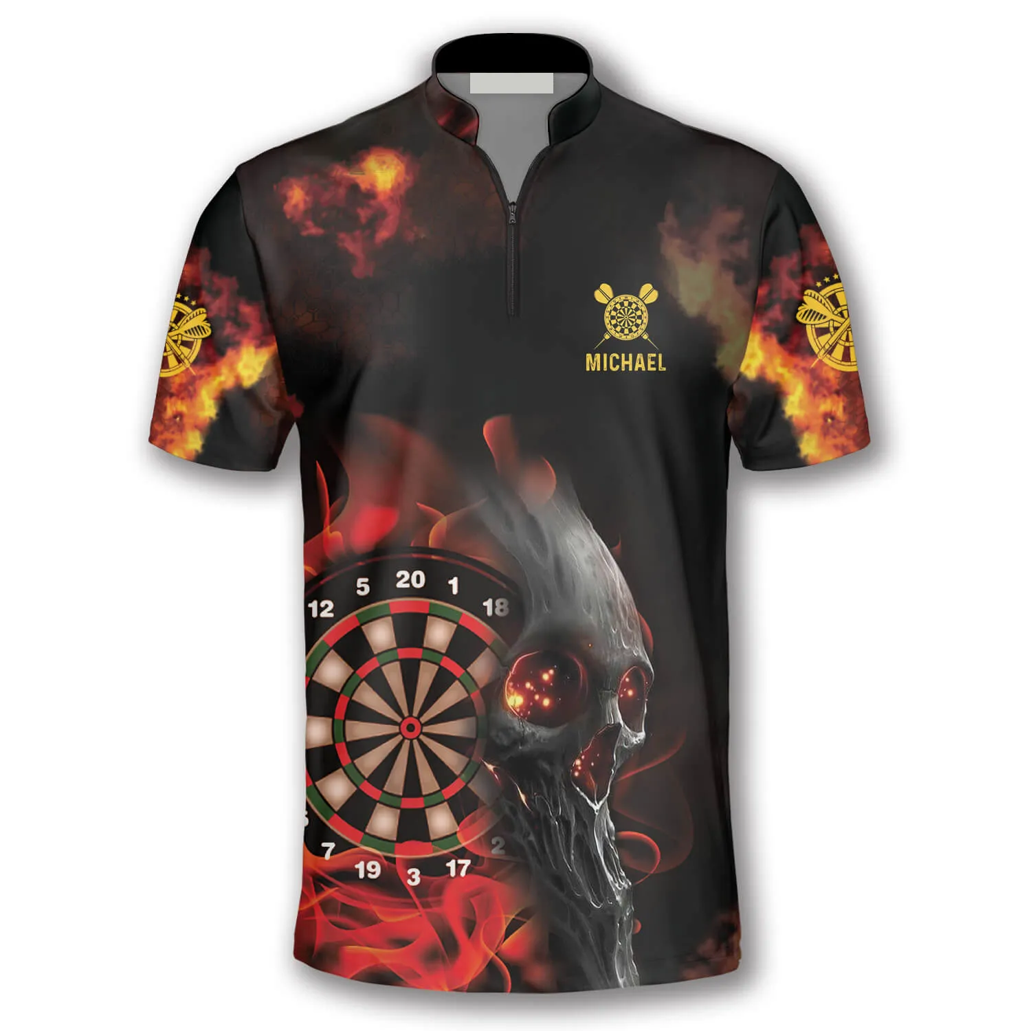 Darts Fire Smoky Skull Custom Darts Jerseys For Men, Skull Dart Jersey shirt for Team