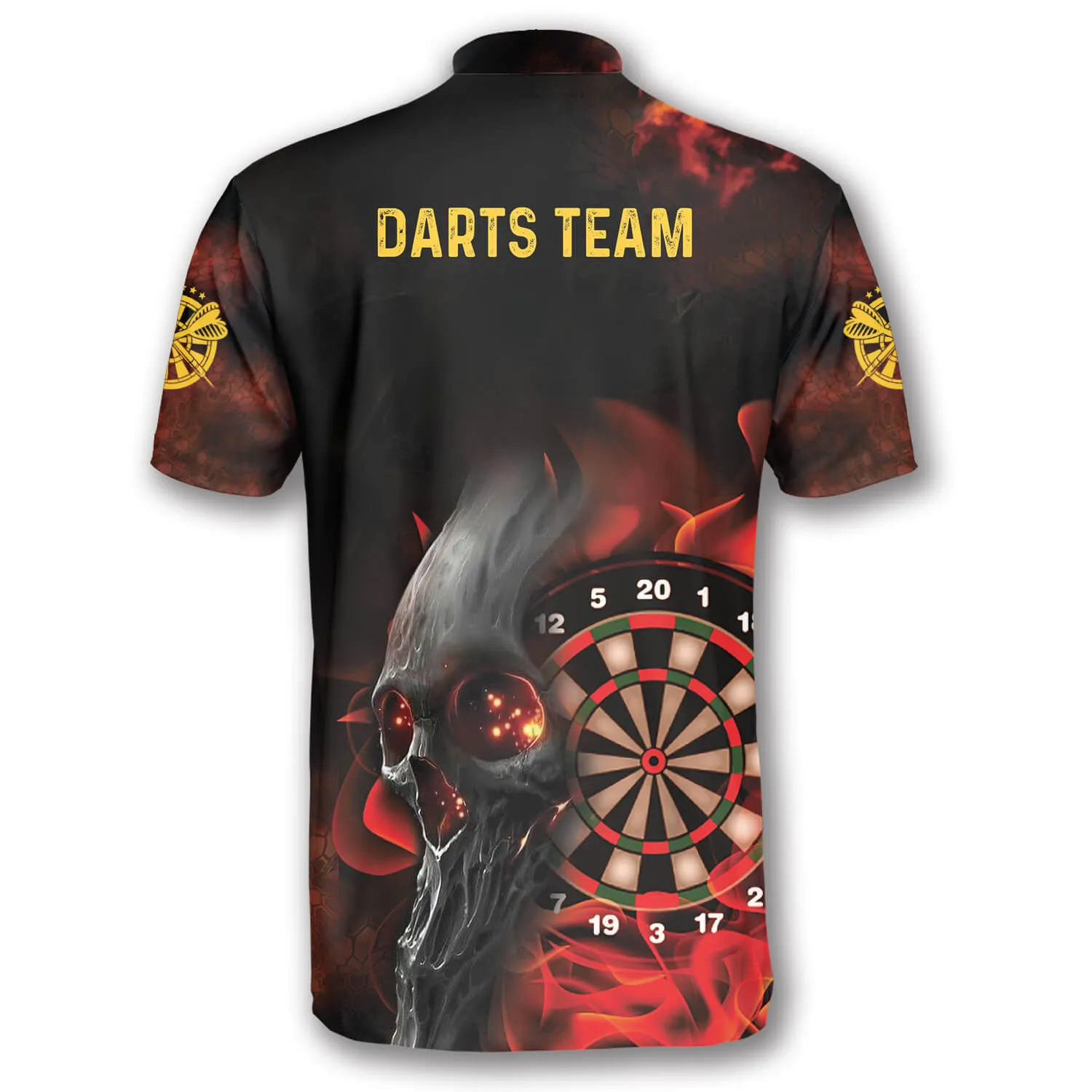 Darts Fire Smoky Skull Custom Darts Jerseys For Men, Skull Dart Jersey shirt for Team