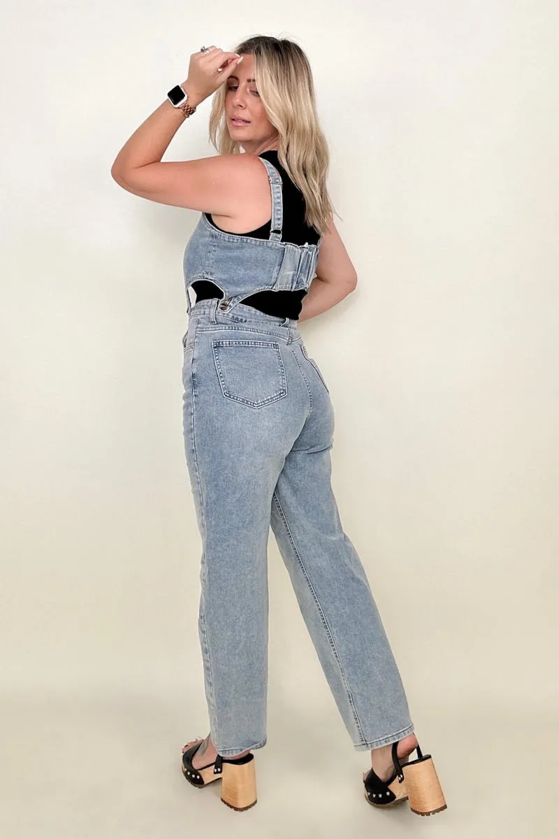 Davi & Dani Open Cut Denim Overall Pants