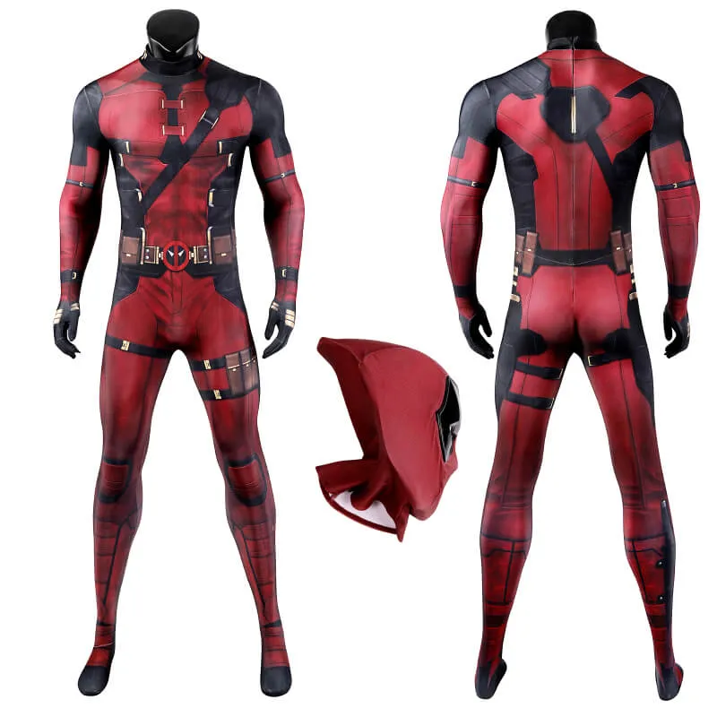 Deadpool Costume Adult Wade Wilson Halloween Bodysuit Deadpool Suit with Mask