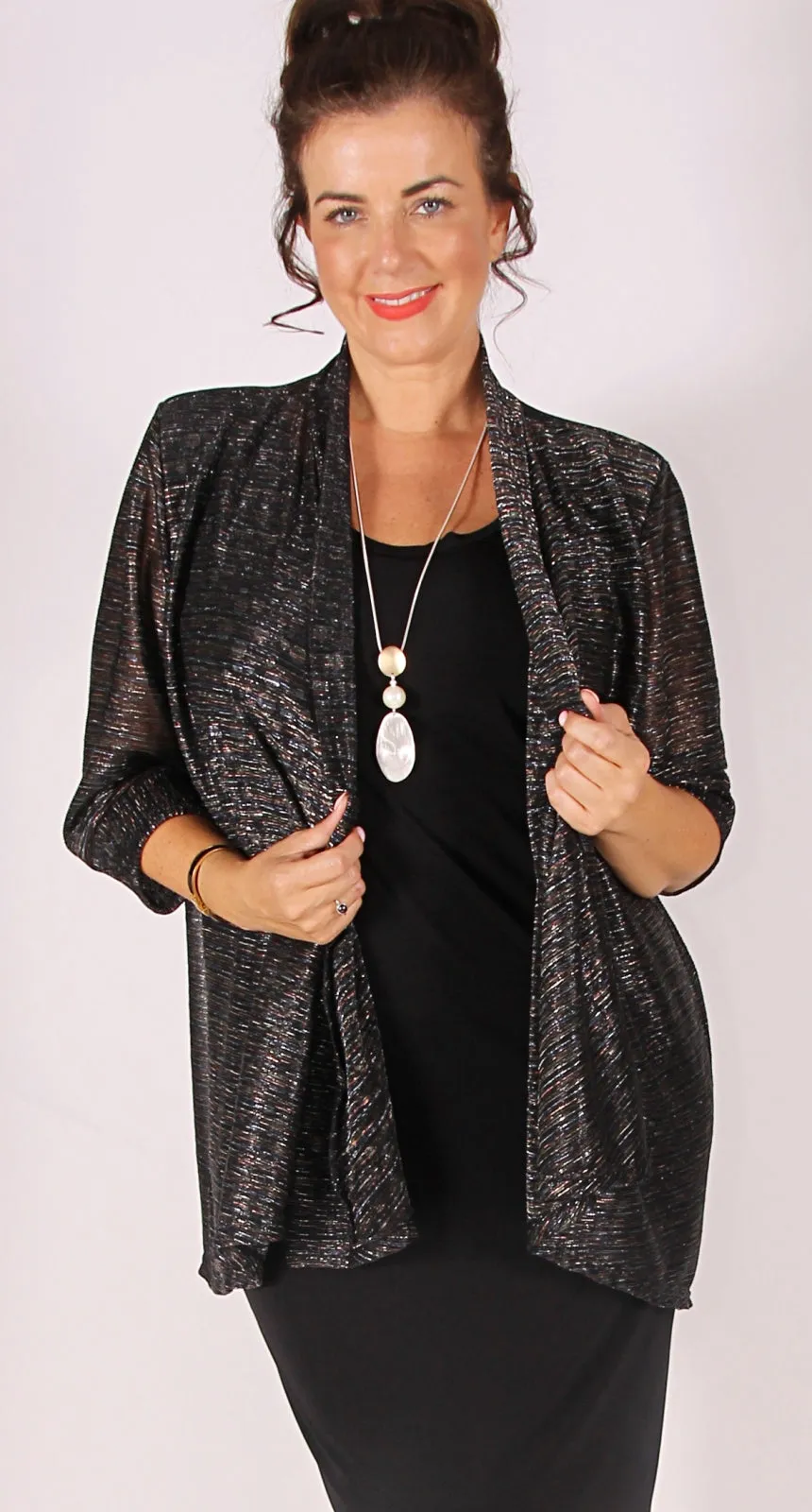 Evening Swing Jacket Multi Coloured  Lurex Sparkle