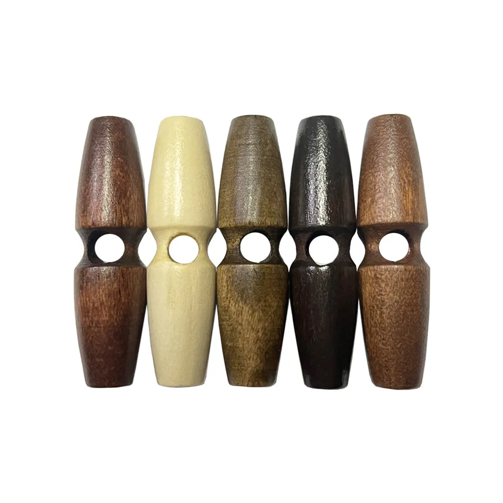 Fashion 1-Hole Oval Shape Wooden Toggle Button