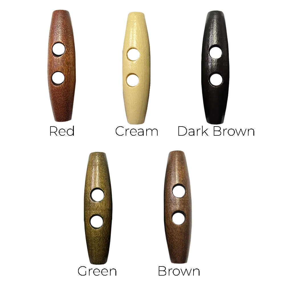 Fashion 2-Hole Oval Shape Wooden Toggle Button