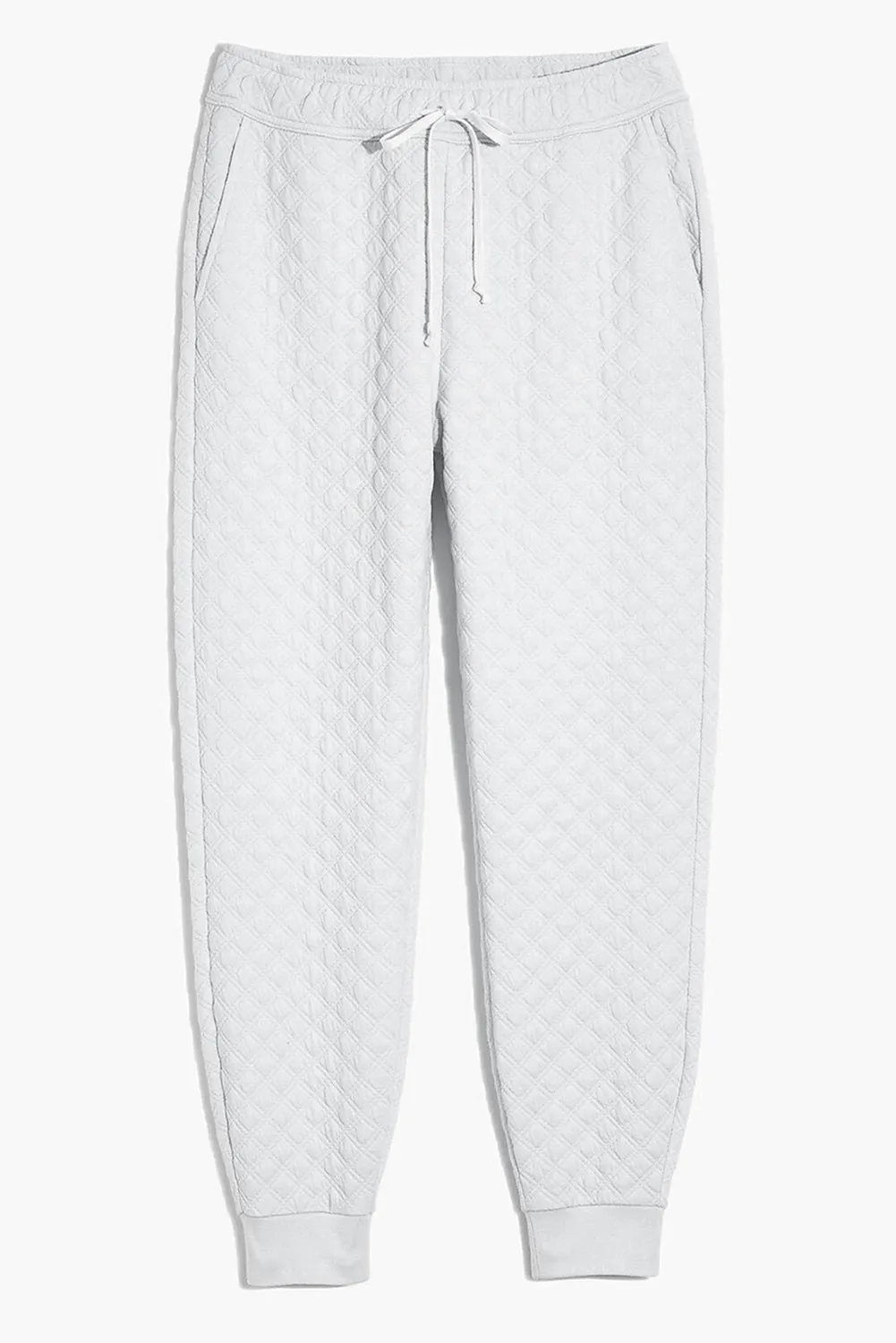 FASHION HOUSE- White Quilted Hoodie and Sweatpants Two Piece Set