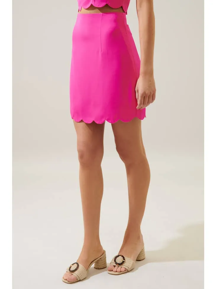 Ferriera Scalloped Pink Mini Skirt