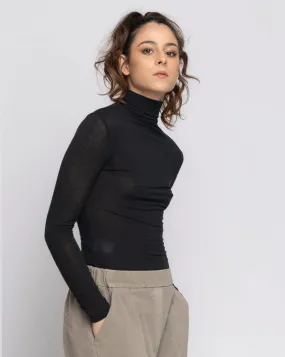 Fitted Cashmere Blend Turtleneck Tee