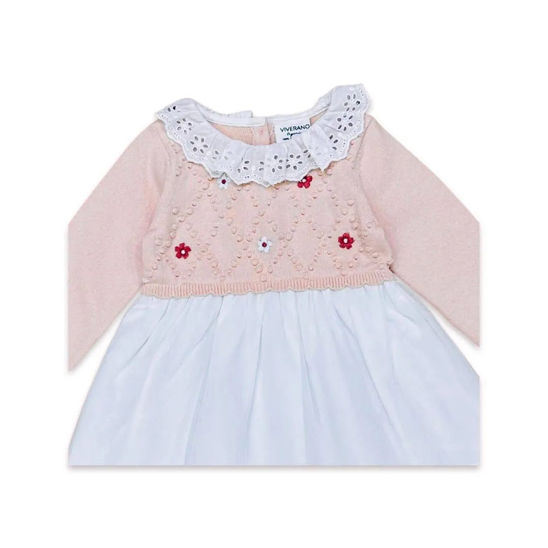 Floral Embroidered Knit Tutu Dress