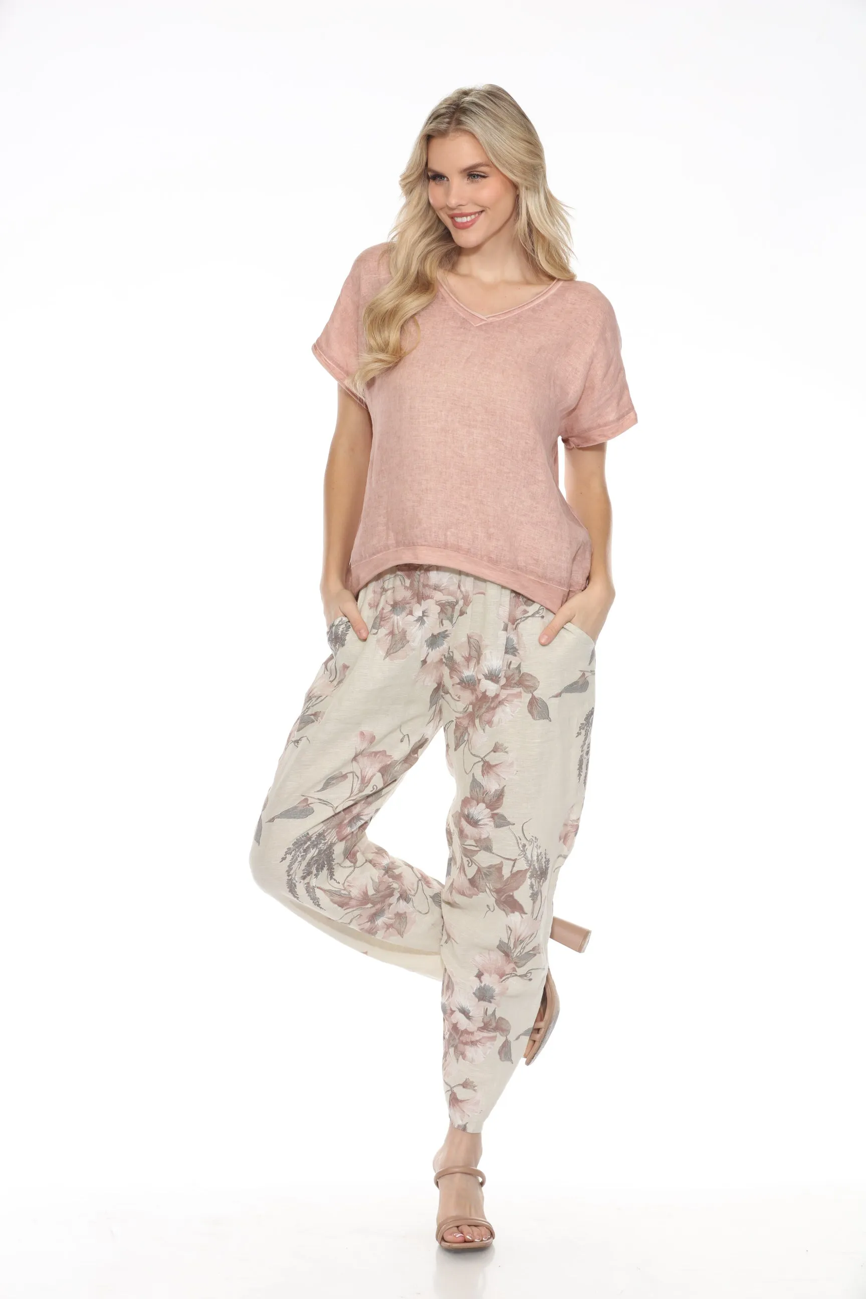 Floral Linen Pants