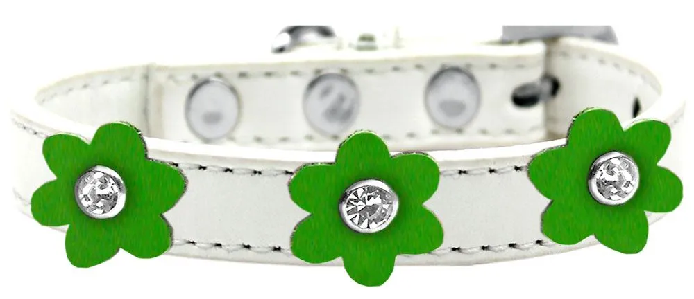 Flower Premium Collar White With Emerald Green Flowers Size 12