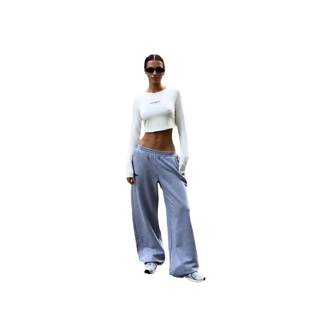 Flytonn-women fall outfits high street ins style  fall outfits women Lazy Style Loose Wide-Leg Sweatpants for Women 2024 Autumn and Winter New Fashion All-Match Low Waist Pants for Women