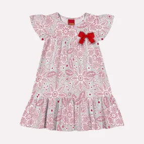 Fowers and polka dotts red dress - Kyly."