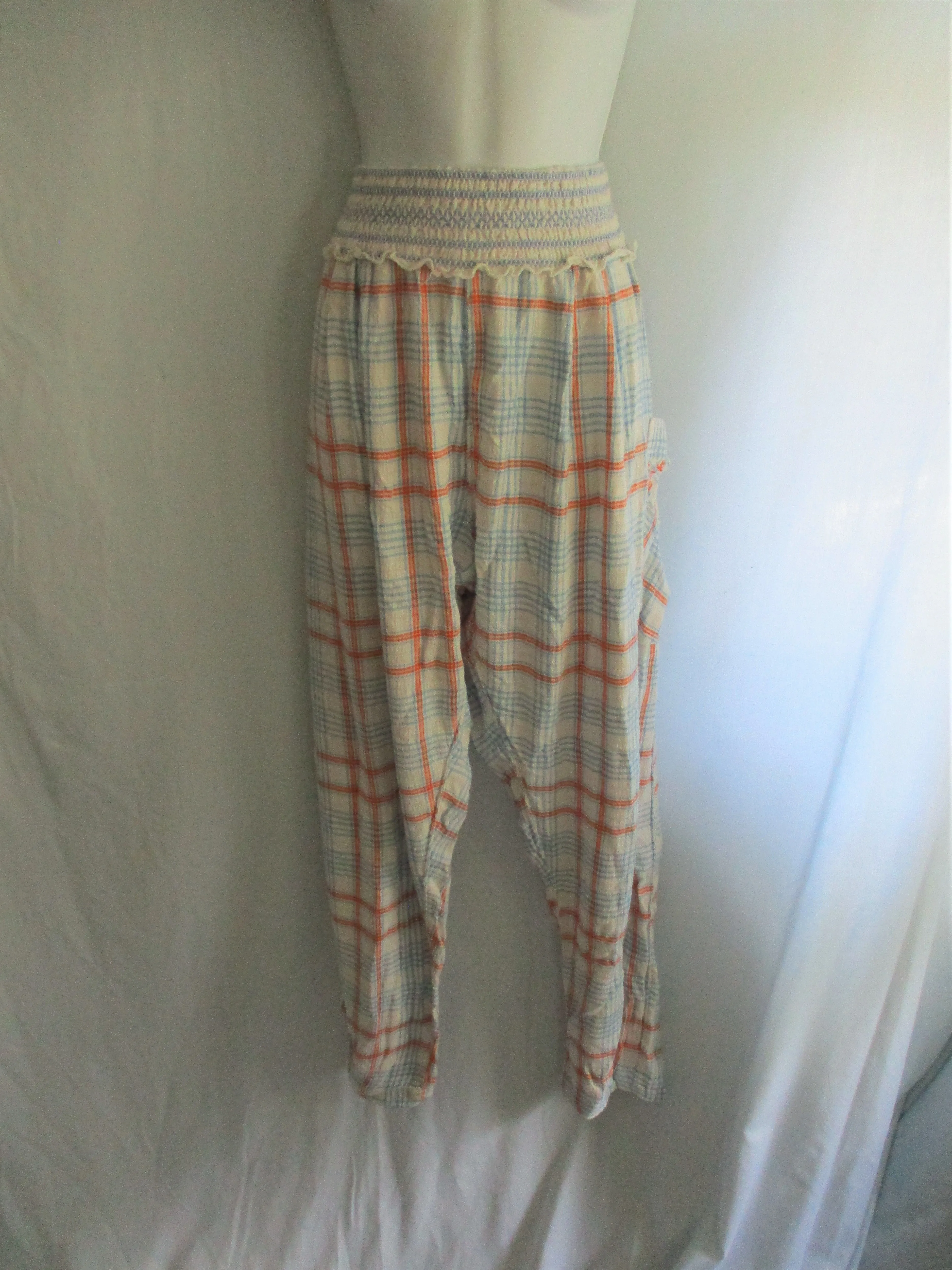 Free People INTIMATOLOGY PLAID Sweatpant Yoga Pant Athletic Loungewear M