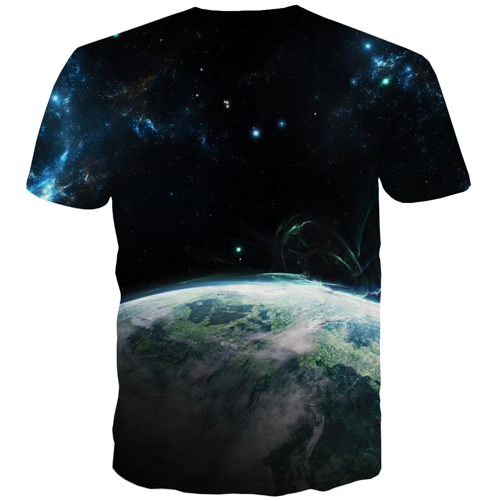 Galaxy T-shirt Men Planet Tshirts Novelty Starry Sky Tshirt Printed Colorful Shirt Print Harajuku T shirts Funny