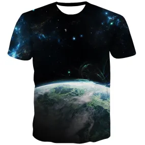 Galaxy T-shirt Men Planet Tshirts Novelty Starry Sky Tshirt Printed Colorful Shirt Print Harajuku T shirts Funny