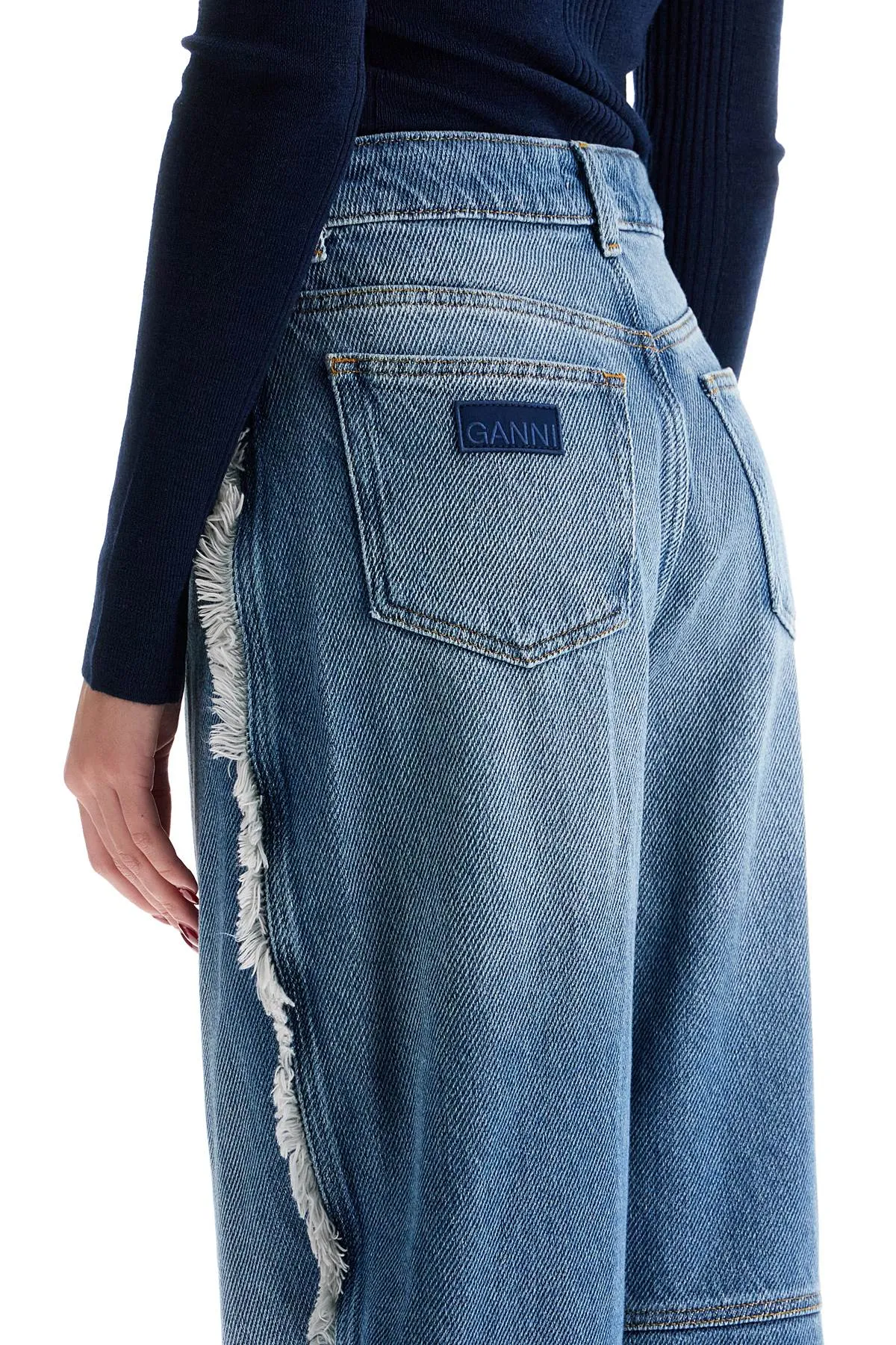 Ganni Distressed Barrel Jeans With