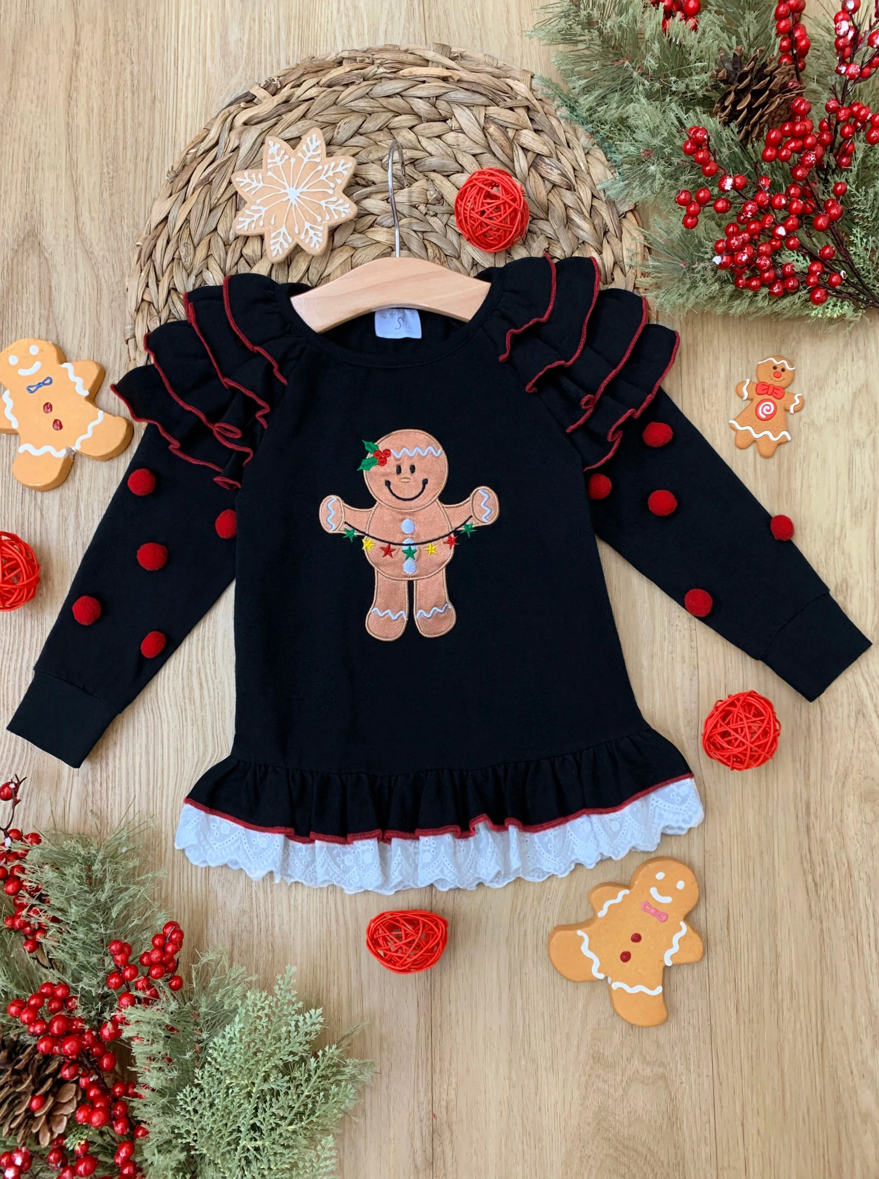 Gingerbread Cookie Glow Ruffled Top