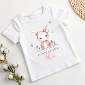 Girls' Personalised Easter Bunny Easter T-Shirt