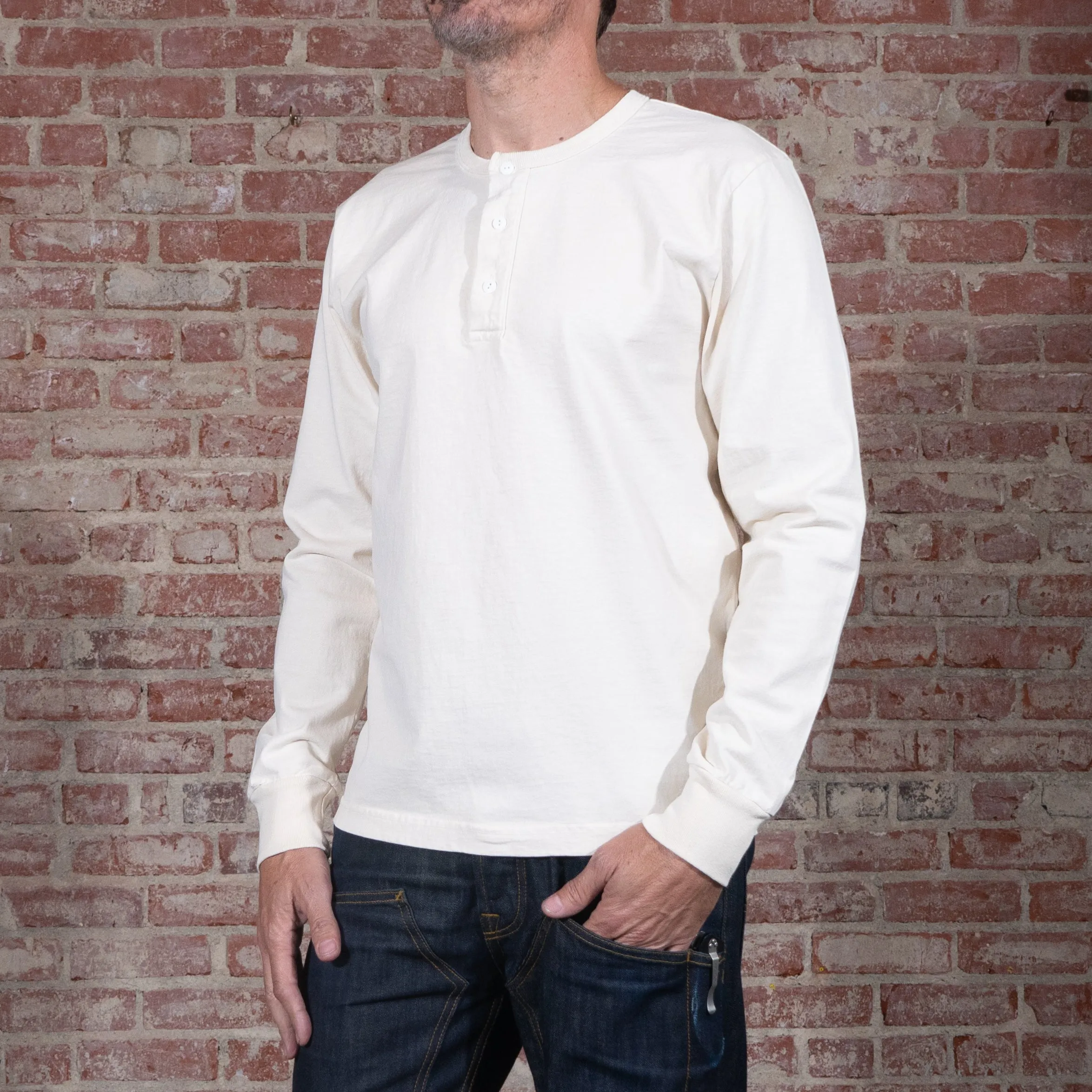 Glory Days Long Sleeve Heavyweight Henley - Desert Bone