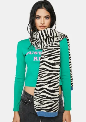 Hard To See Zebra Print Scarf