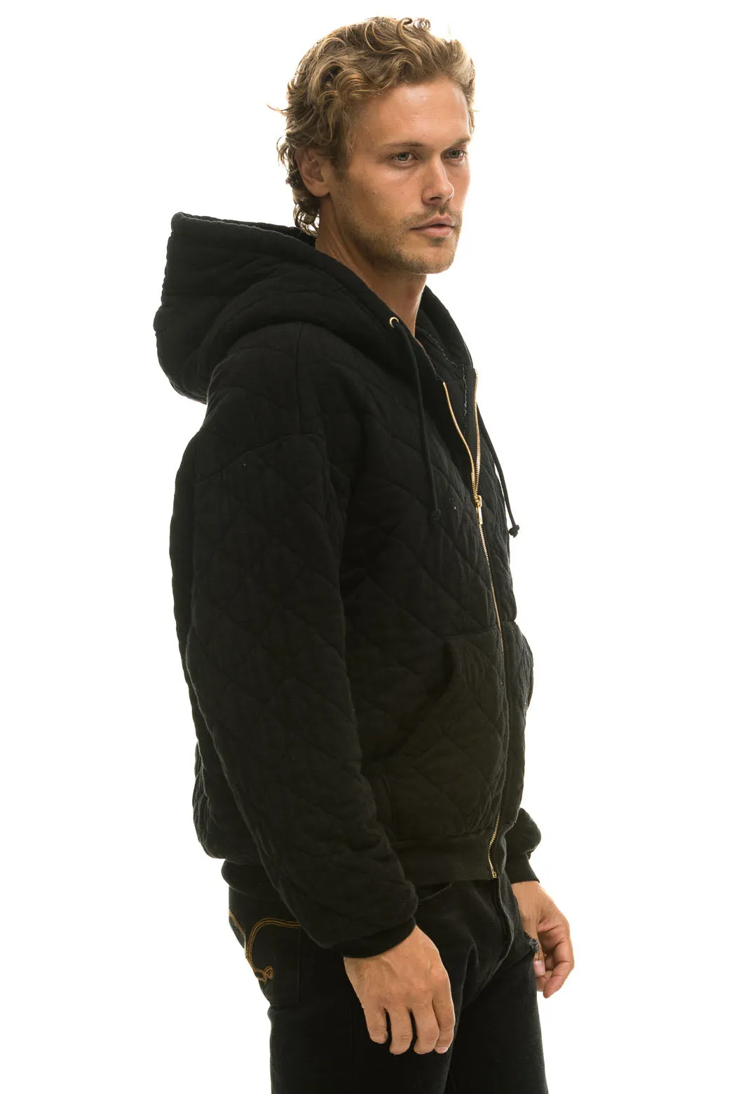 Holiday - QUILTED ZIP HOODIE RELAXED - BLACK