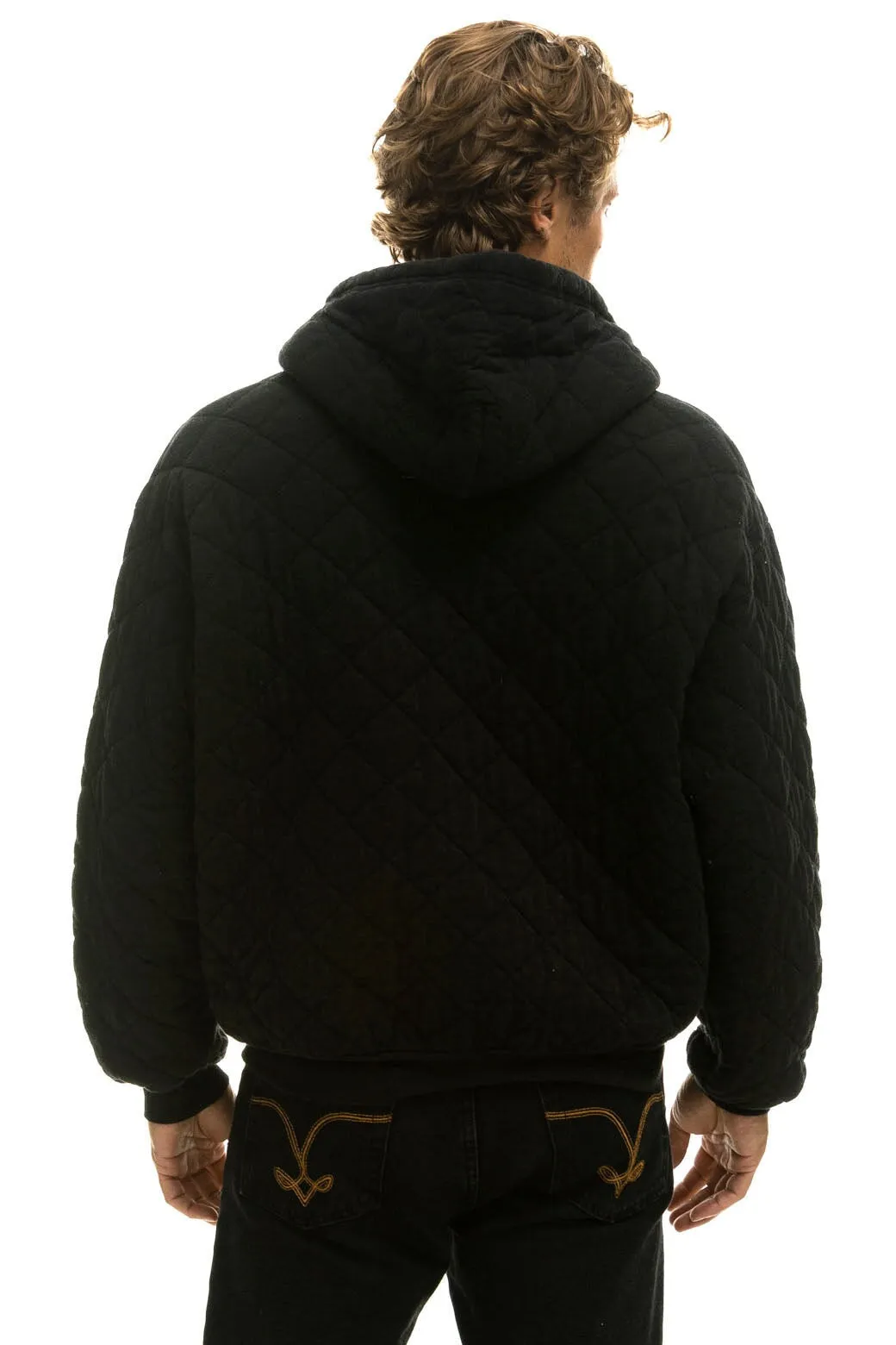 Holiday - QUILTED ZIP HOODIE RELAXED - BLACK