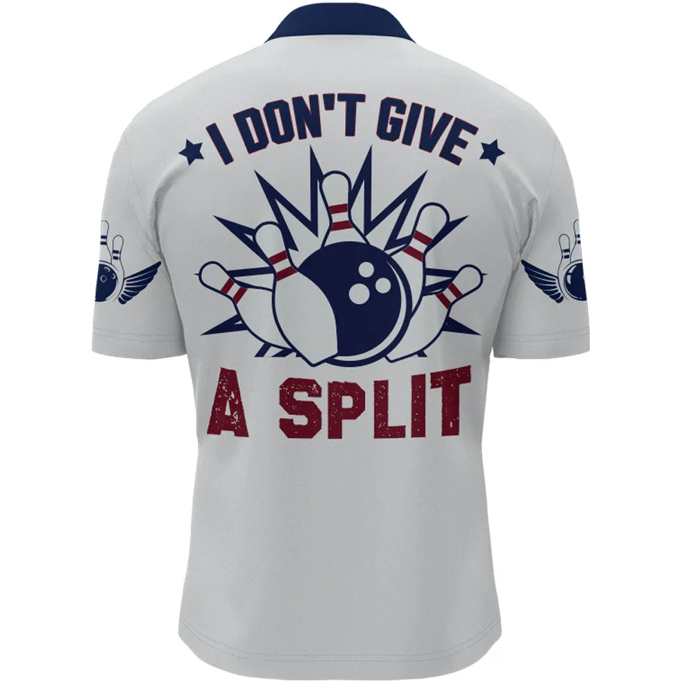 I Don't Give A Split Bowling Quarter-Zip Shirt Men Custom American Bowling Jersey