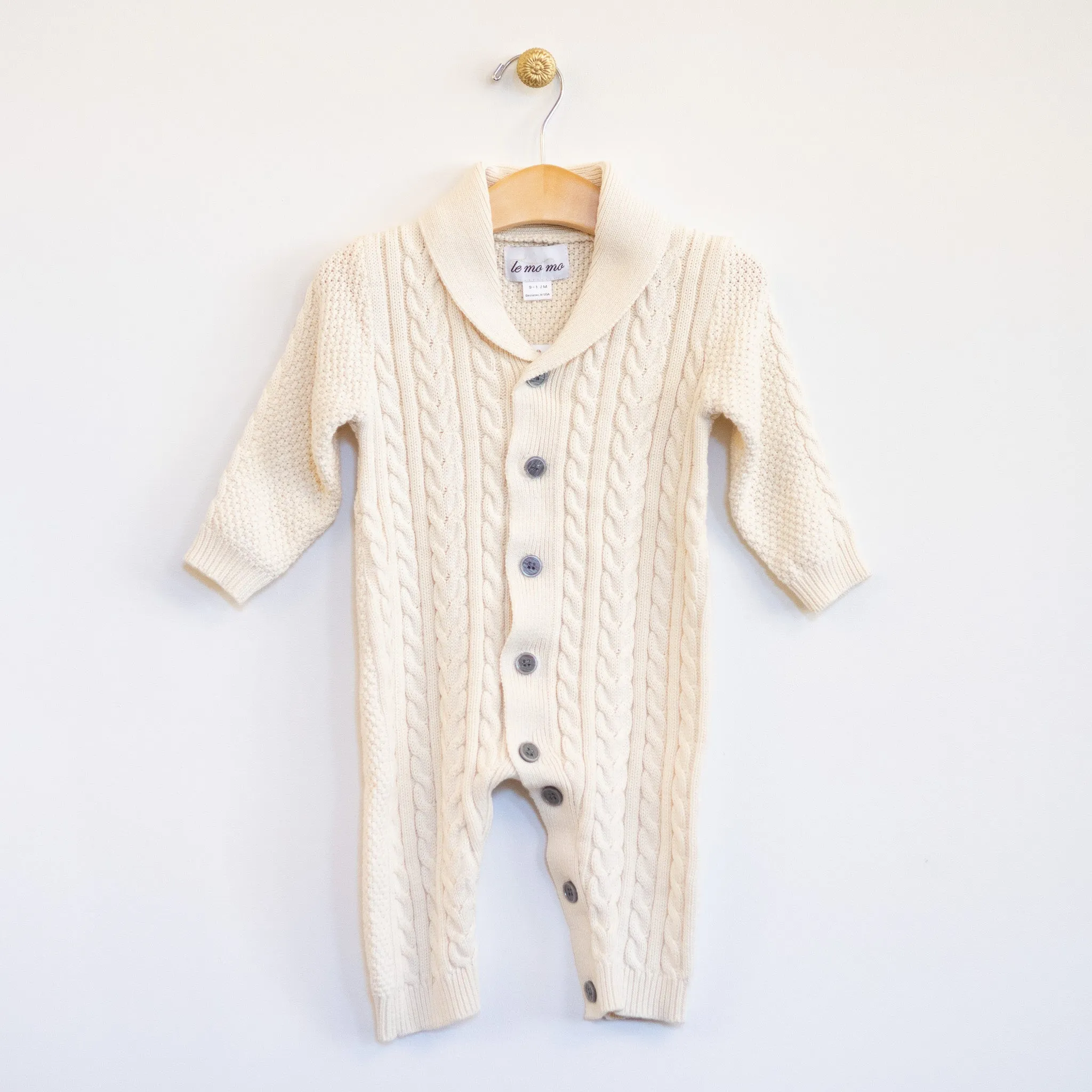 Ivory Knit Cable Coverall