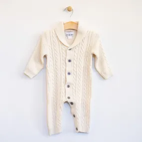 Ivory Knit Cable Coverall