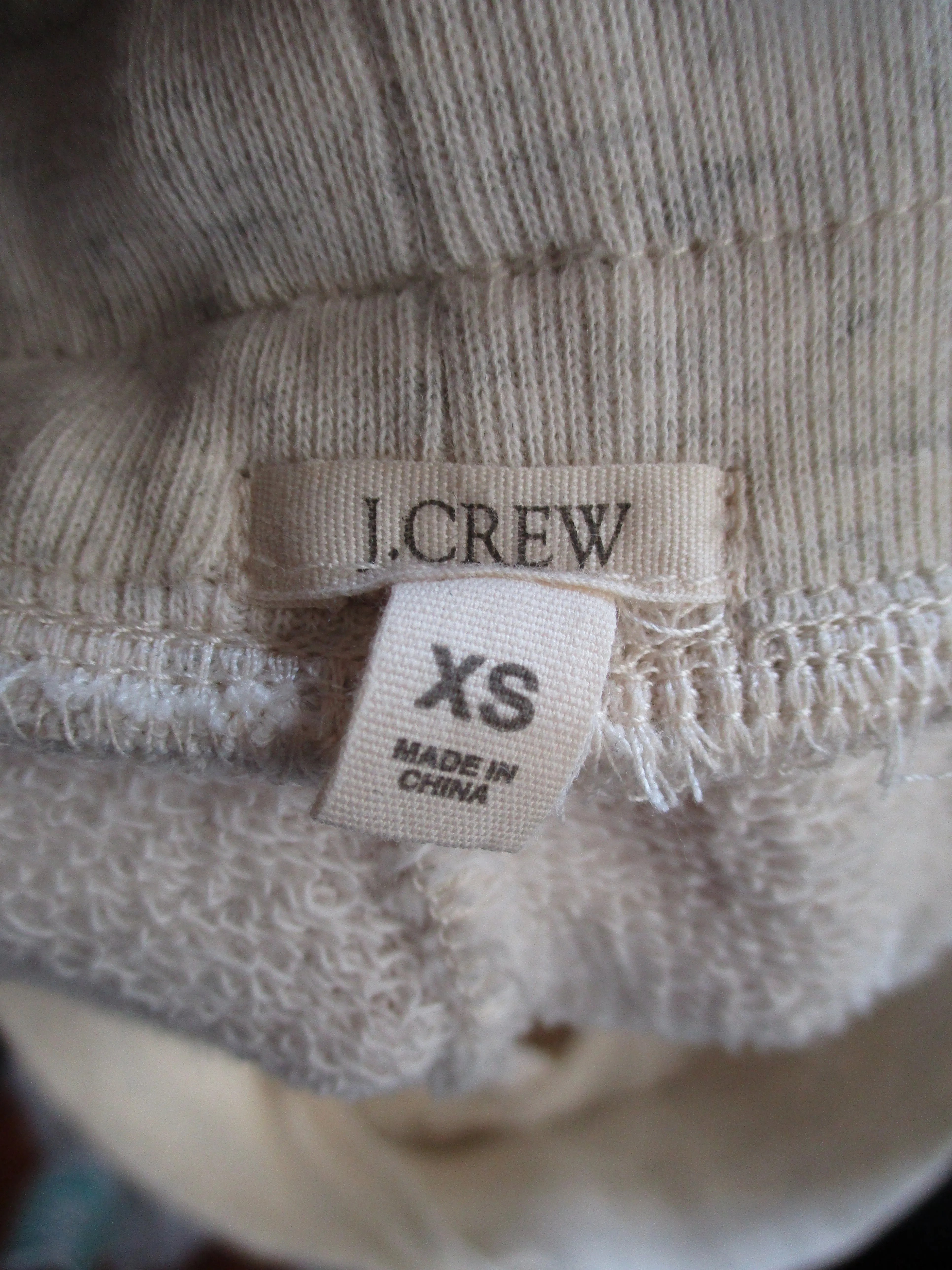 J. CREW Relaxed Jogger Sweatpant Yoga Pant Athletic Lounge XS OATMEAL