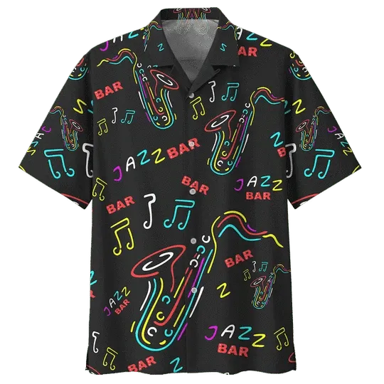 Jazz Saxophone Background Design Hawaiian Shirt