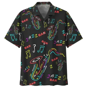 Jazz Saxophone Background Design Hawaiian Shirt